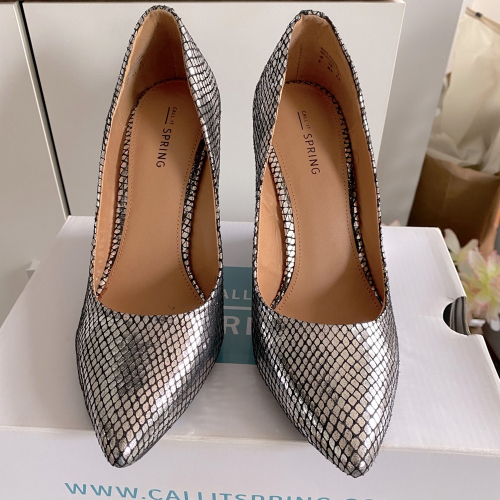 Silver Wedges Heels